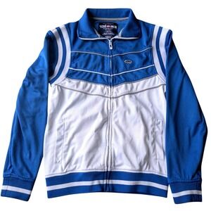 Ecko Unltd Track Jacket Full Zip Athletic Blue White Stripe Y2K Vintage Men's XS